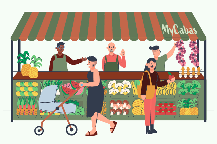 illustration d'un marché